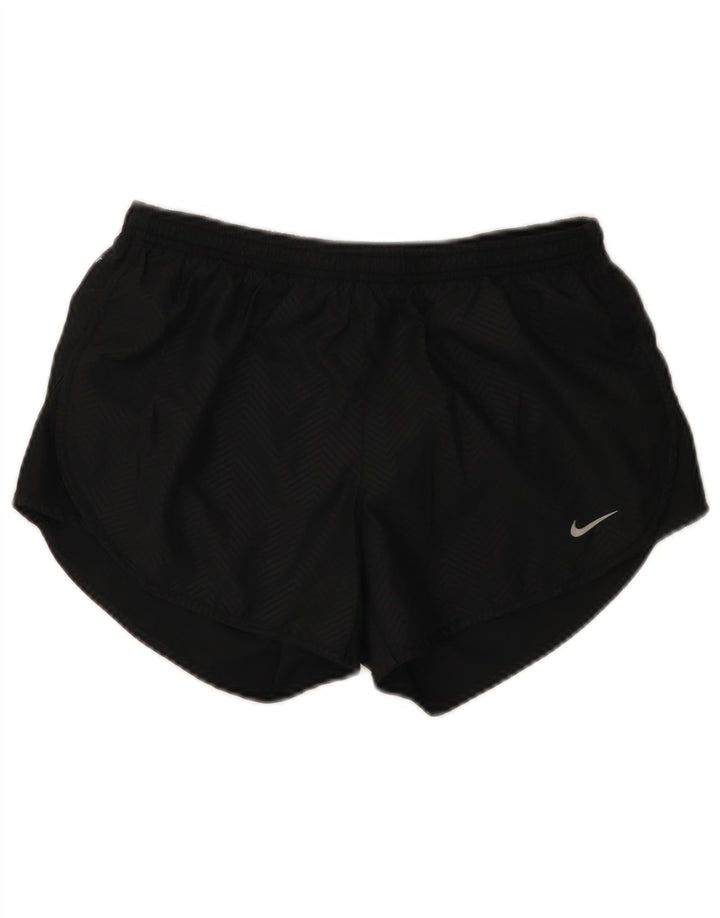 Pantaloncini sportivi Nike Dri Fit da donna UK 10 Small Black Chevron Poliestere