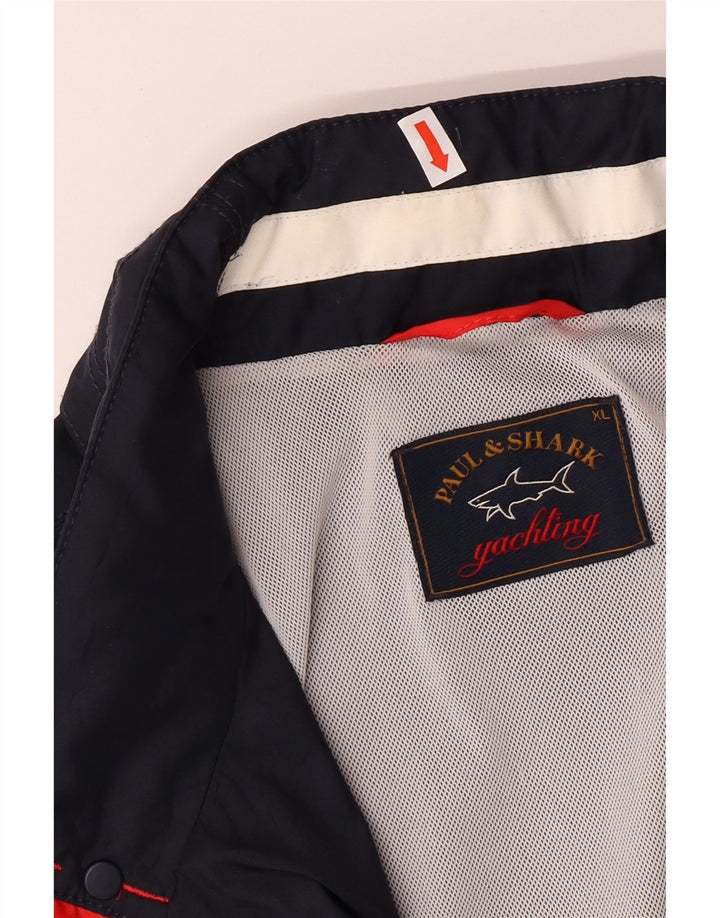 Giacca antipioggia con cappuccio da uomo PAUL & SHARK UK 42 XL Blu navy