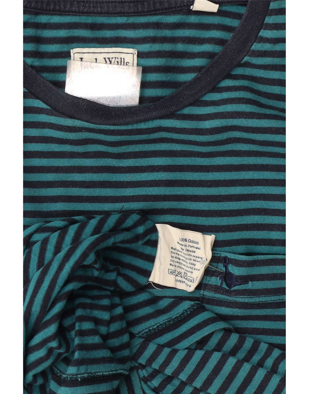 T-shirt da uomo Jack Wills Top in cotone gessato blu medio