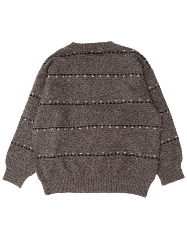 Maglione maglione da uomo con scollo a V Tom Tino EU 50 grigio medio a righe
