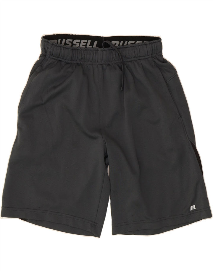 RUSSELL ATHLETIC Mens Sport Shorts Small Grey Colourblock Polyester Vintage Russell Athletic and Second-Hand Russell Athletic from Messina Hembry 