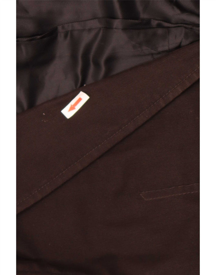 Giacca blazer militare a 2 bottoni da uomo Zara EU 54 XL cotone marrone
