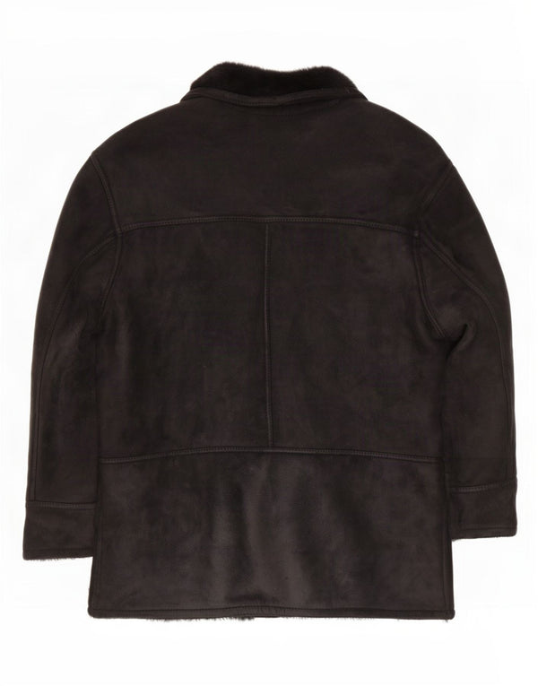 Giacca in shearling vintage da uomo UK 42 XL nera