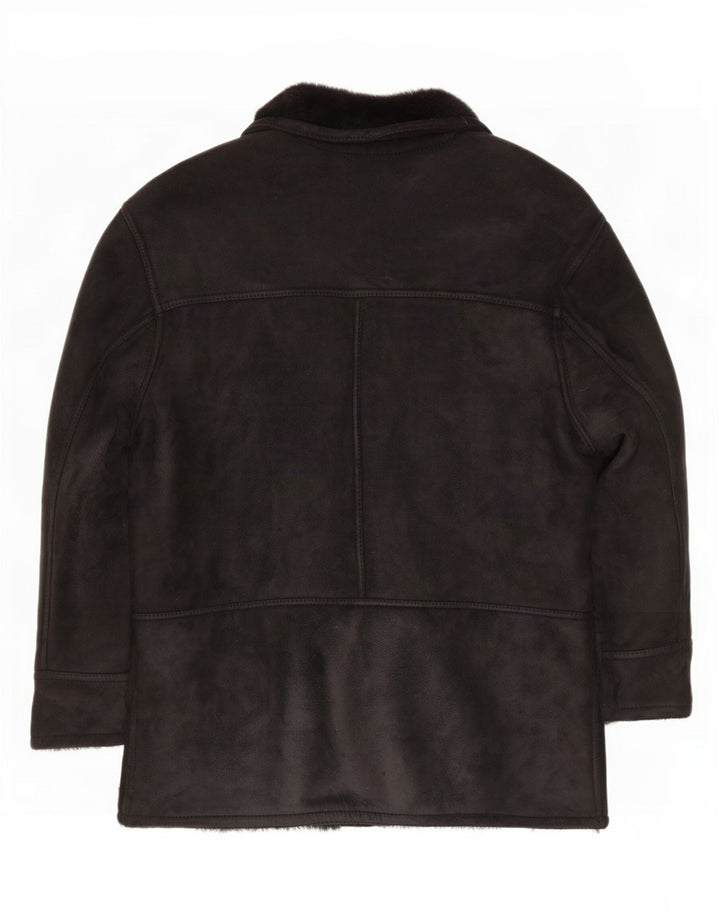 Giacca in shearling vintage da uomo UK 42 XL nera