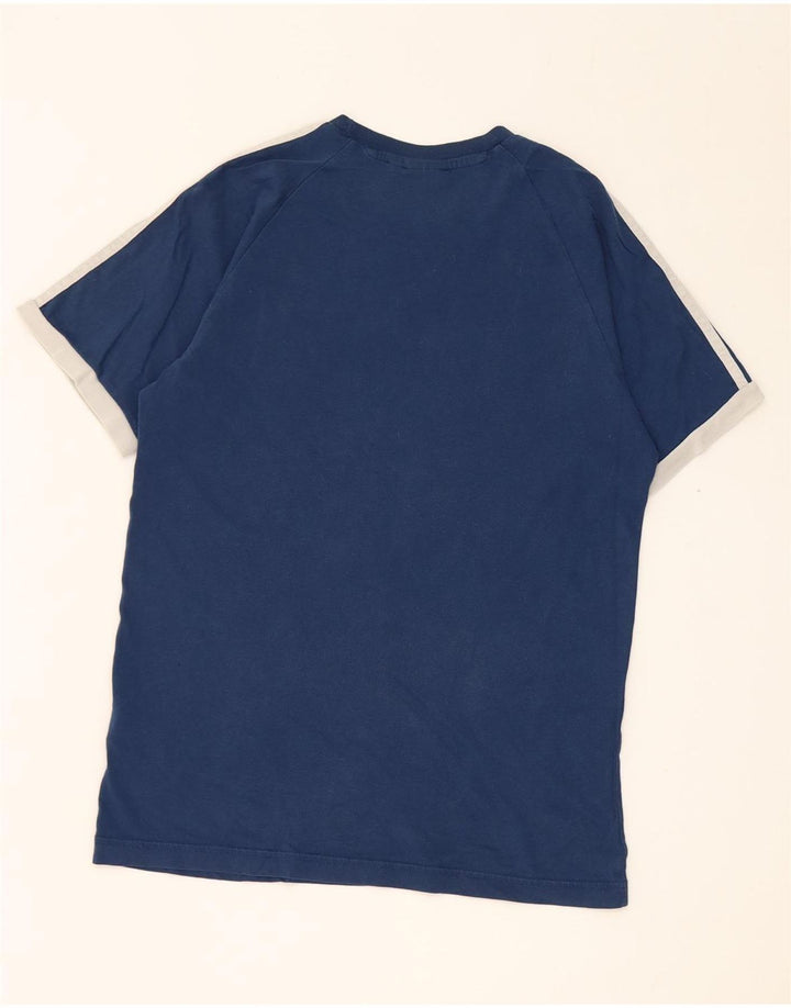 T-shirt da uomo Adidas Top Small blu in cotone color block