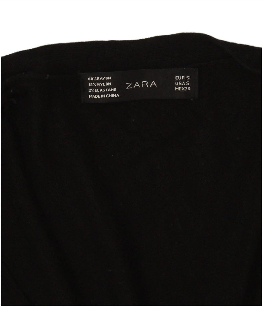 Maglione cardigan da donna Zara UK 10 piccolo rayon nero