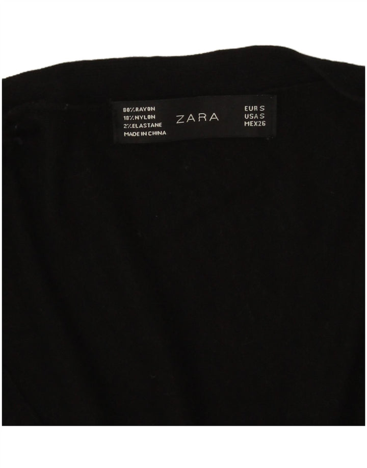 Maglione cardigan da donna Zara UK 10 piccolo rayon nero