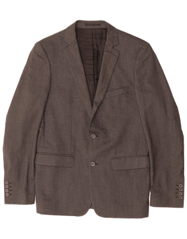 Giacca blazer a 2 bottoni da uomo Zara EU 48 viscosa grigio medio