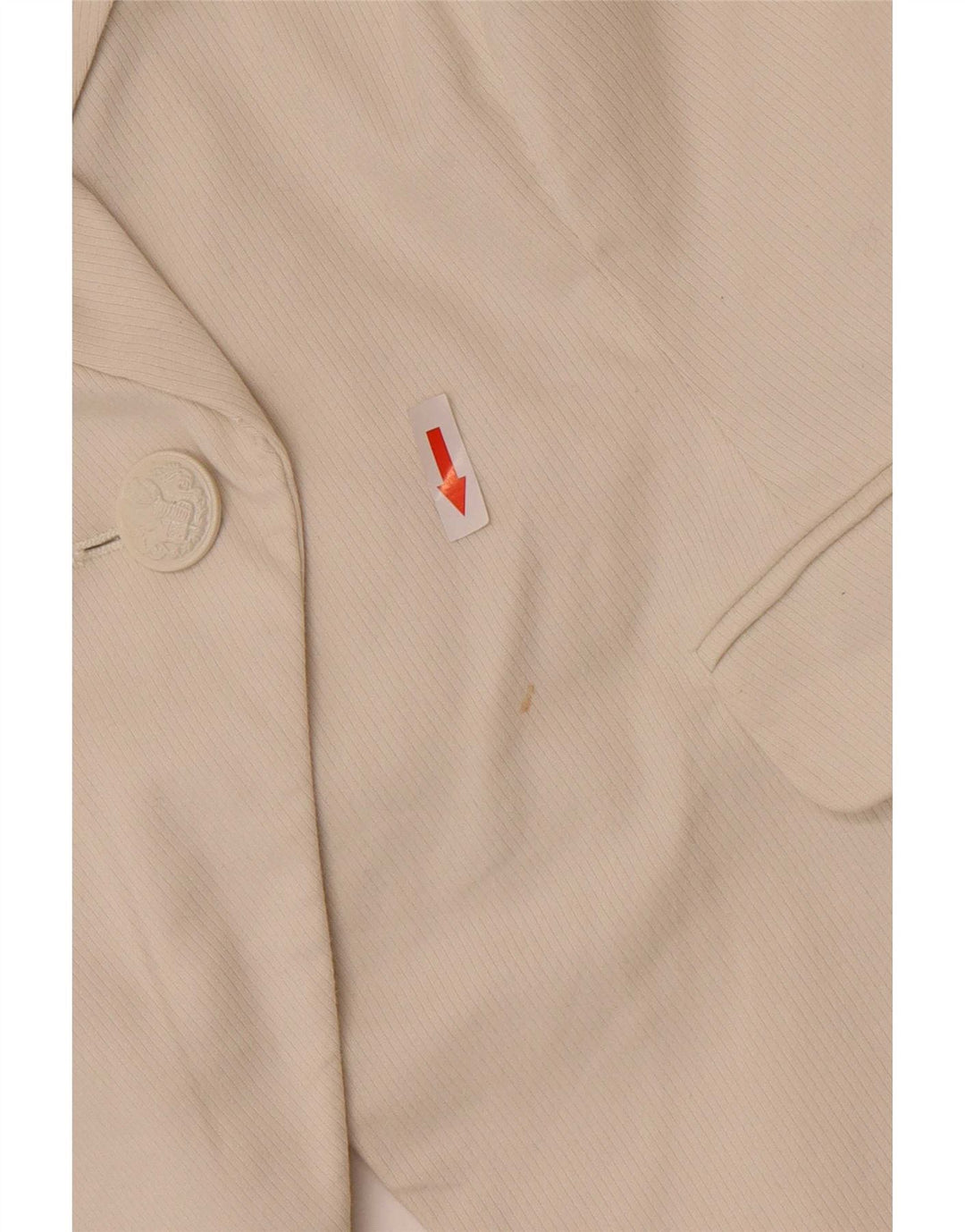 Giacca blazer da donna senza maniche a 1 bottone Guess UK 16 grande cotone bianco