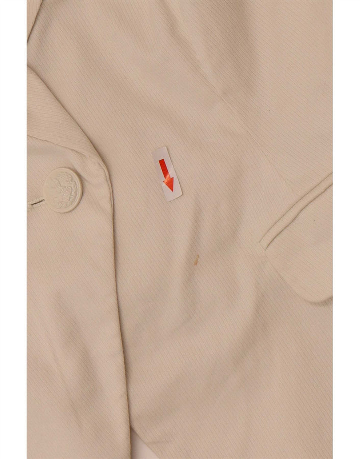 Giacca blazer da donna senza maniche a 1 bottone Guess UK 16 grande cotone bianco
