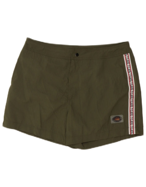 ALVIERO MARTINI Pantaloncini da bagno grafici da uomo Medium Khaki Poliammide