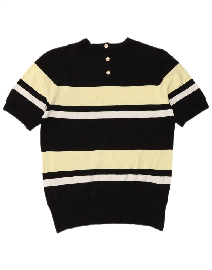 Maglione maglione girocollo da donna Zara UK 12 blocco colore nero medio
