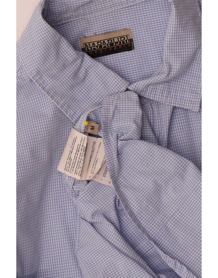 Camicia geografica da uomo Napapijri in cotone a quadretti blu medio