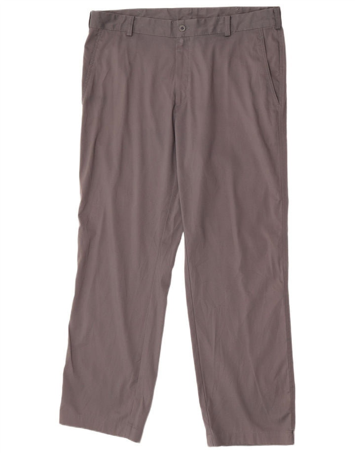 Pantaloni chino dritti Nike Dri Fit da uomo W36 L30 poliestere grigio