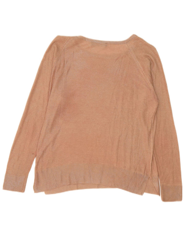 Maglione maglione con scollo a barca da donna Zara UK 14 Beige medio