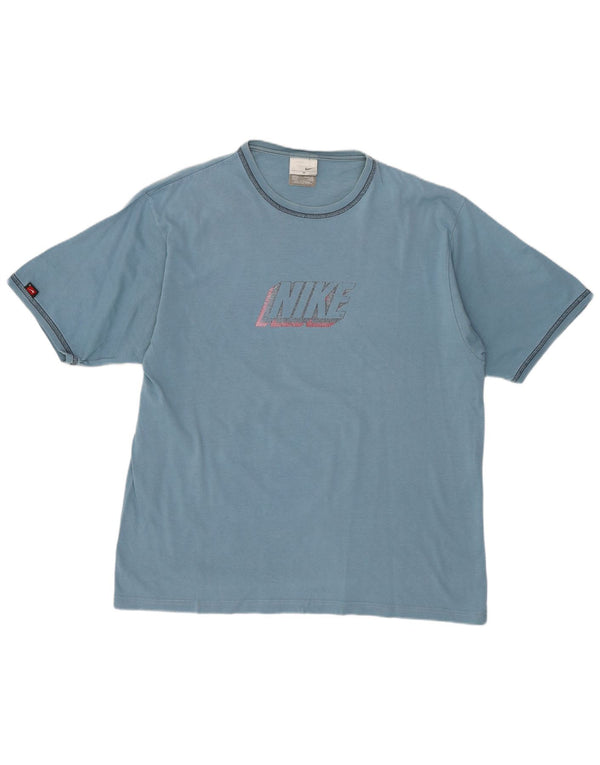 T-shirt grafica da uomo NIKE Top UK 39/41 cotone blu medio