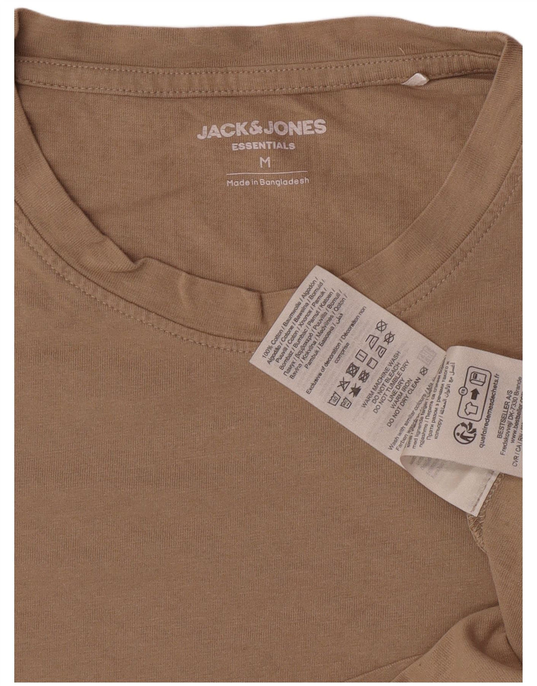 T-shirt da uomo Jack & Jones Top in cotone marrone medio