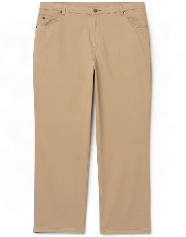Pantaloni casual a gamba larga da donna Marks & Spencer UK 22 3XL W42 L30 Beige