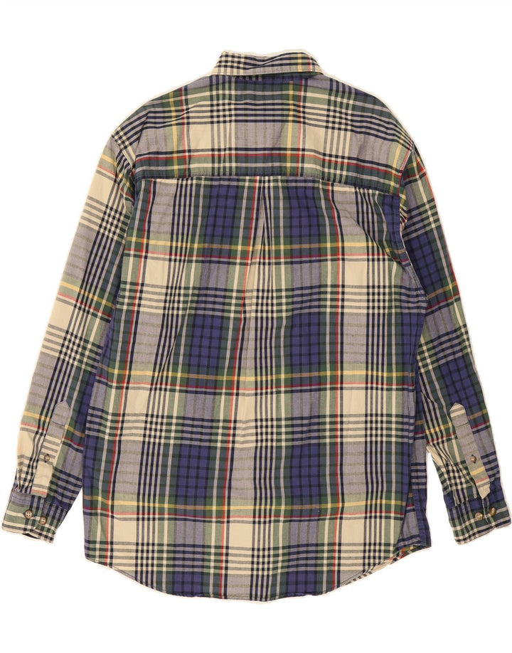 EDDIE BAUER Mens Shirt Medium Navy Blue Check Cotton Vintage Eddie Bauer and Second-Hand Eddie Bauer from Messina Hembry 
