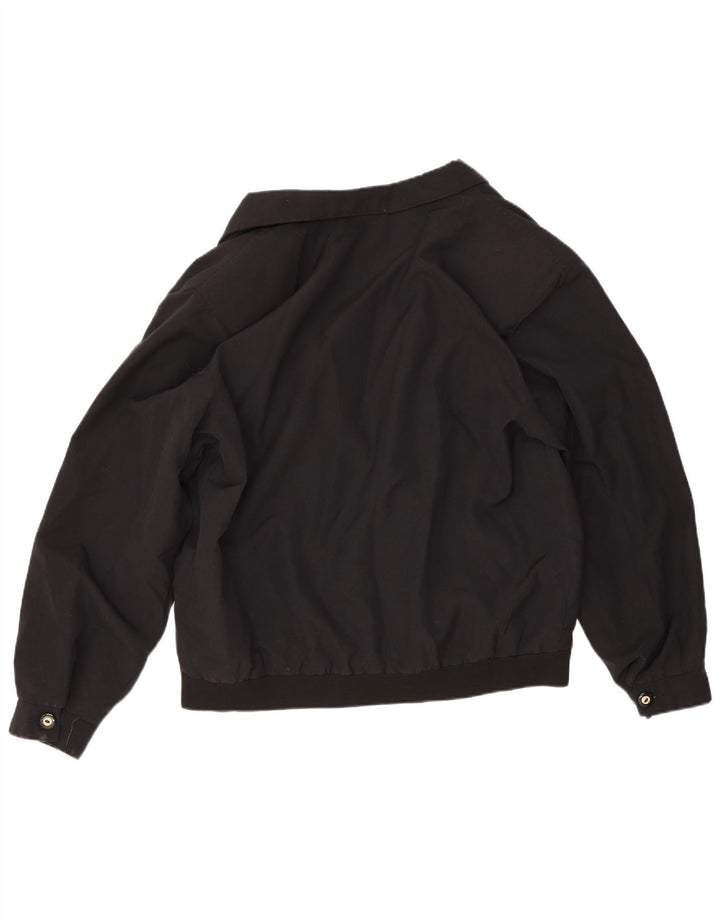 Bomber vintage da uomo grande in cotone nero