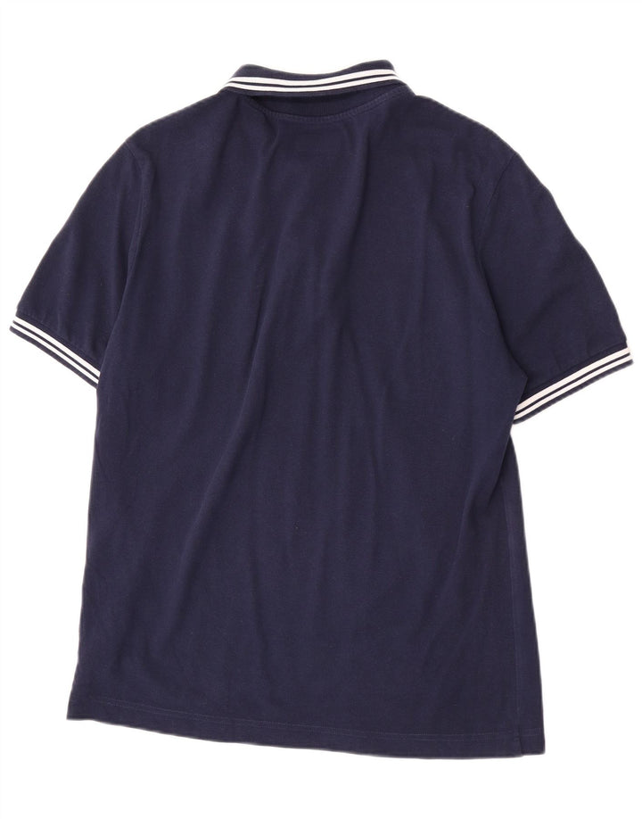 Polo Kappa Uomo Cotone Rigato Medio Blu Navy