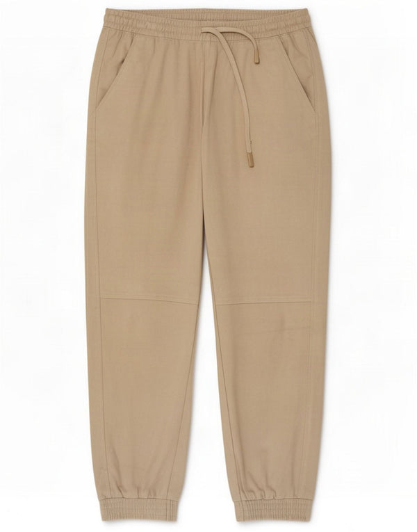 Zara Pantaloni da tuta da donna in velluto da jogging UK 14 Large Beige Poliestere