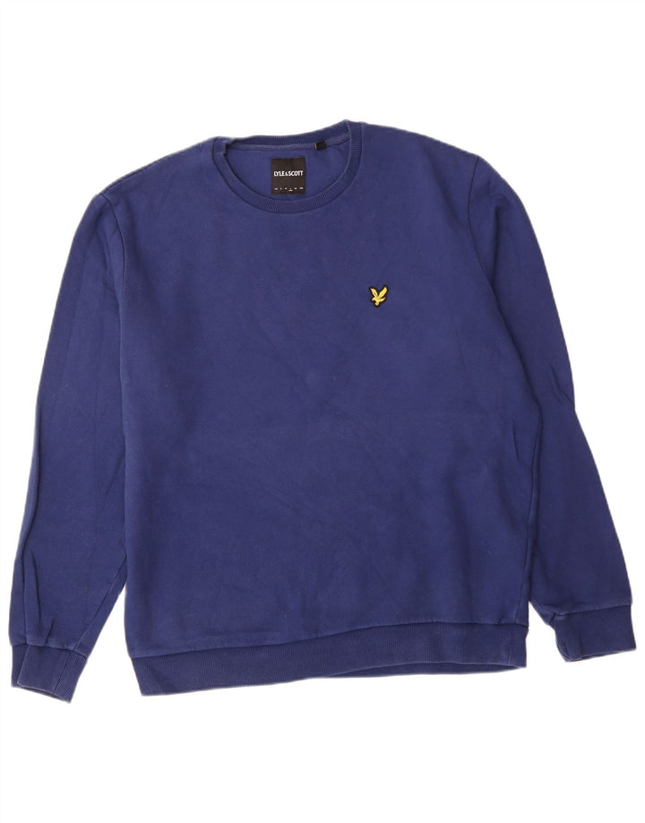 Lyle & Scott Felpa da uomo Maglione grande cotone blu