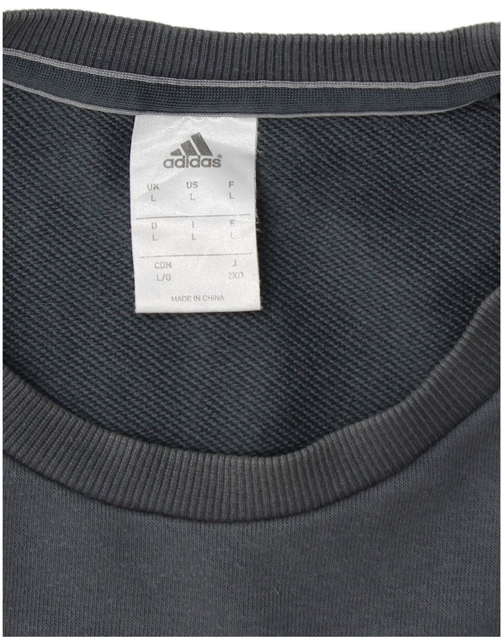 Felpa ADIDAS da uomo Climalite, maglione grande, cotone blu navy