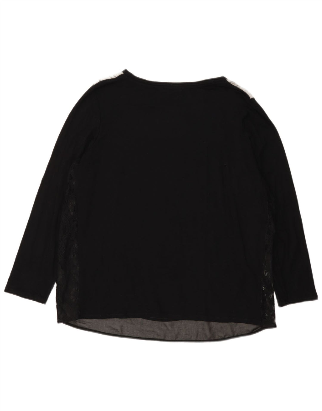 ELENA MIRO Top grafico da donna manica lunga UK 18 XL Nero