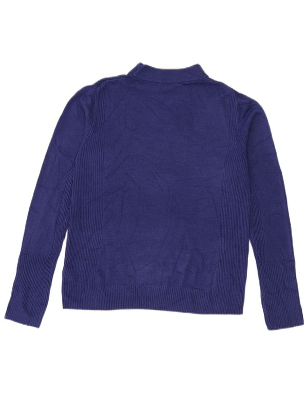 Maglione maglione a collo alto da donna Marks & Spencer UK 12 medio blu navy
