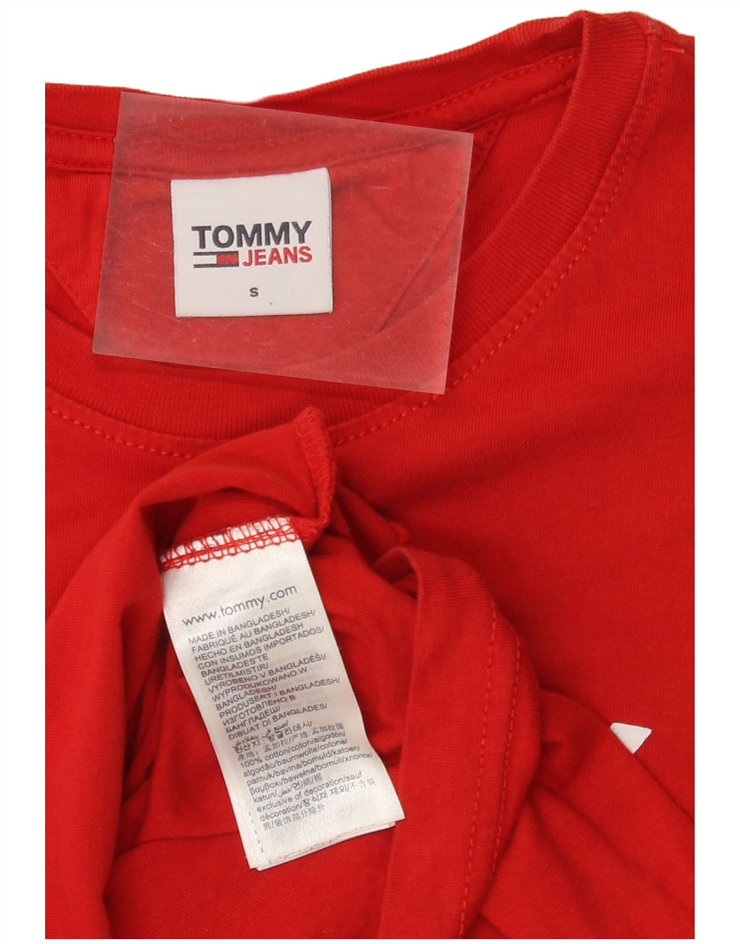 TOMMY HILFIGER T-shirt grafica da uomo Top piccola in cotone rosso