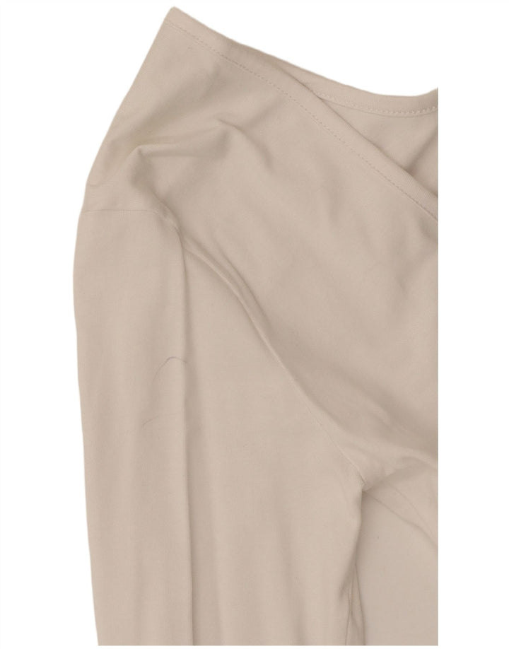 Body da donna a maniche lunghe con grafica Fila UK 12 cotone bianco sporco medio