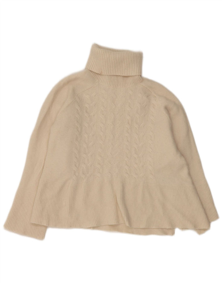 Maglione maglione a collo alto da donna Reiss UK 14 lana bianco sporco medio