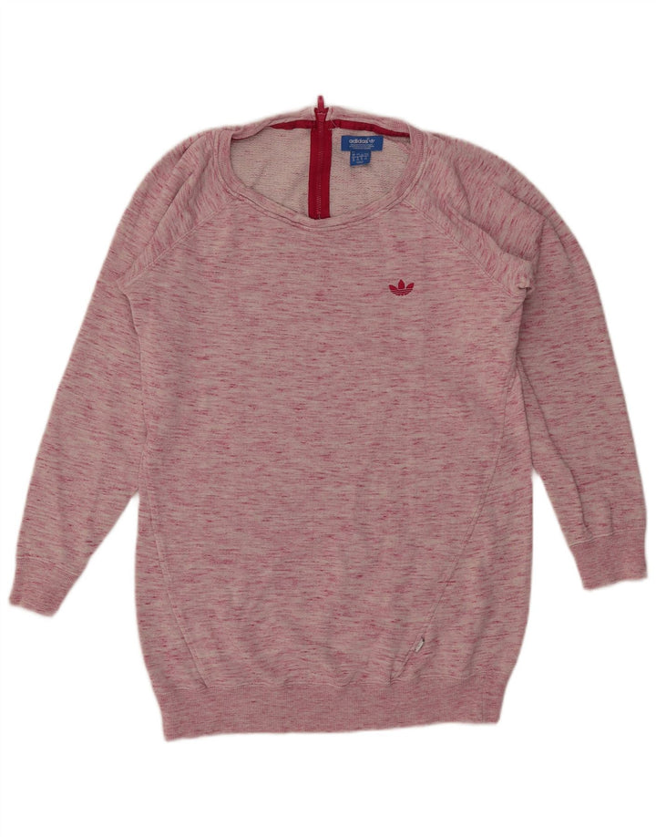 Felpa da donna Adidas Jumper UK 12 cotone chiazzato rosa medio