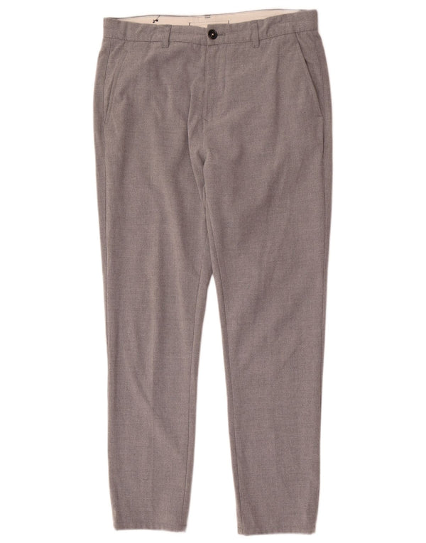 Pantaloni chino slim da uomo Zara EU 42 Large W32 L28 poliestere grigio