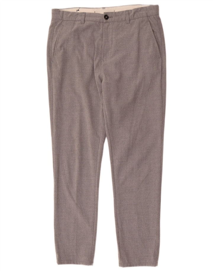 Pantaloni chino slim da uomo Zara EU 42 Large W32 L28 poliestere grigio