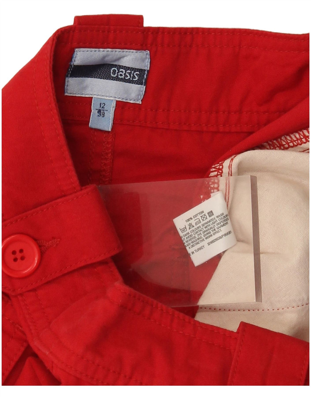 Gonna cargo da donna Oasis UK 12 media W30 cotone rosso