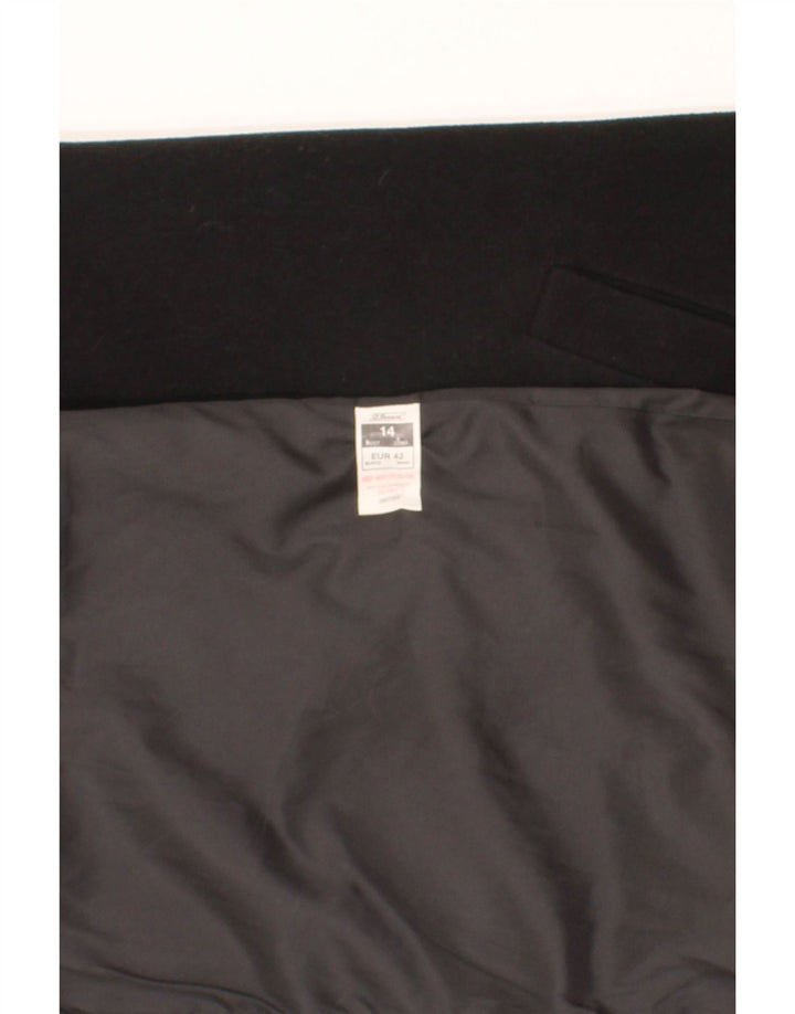 ST. BERNARD Womens Overcoat US 14 XL Black Wool Vintage St. Bernard and Second-Hand St. Bernard from Messina Hembry 