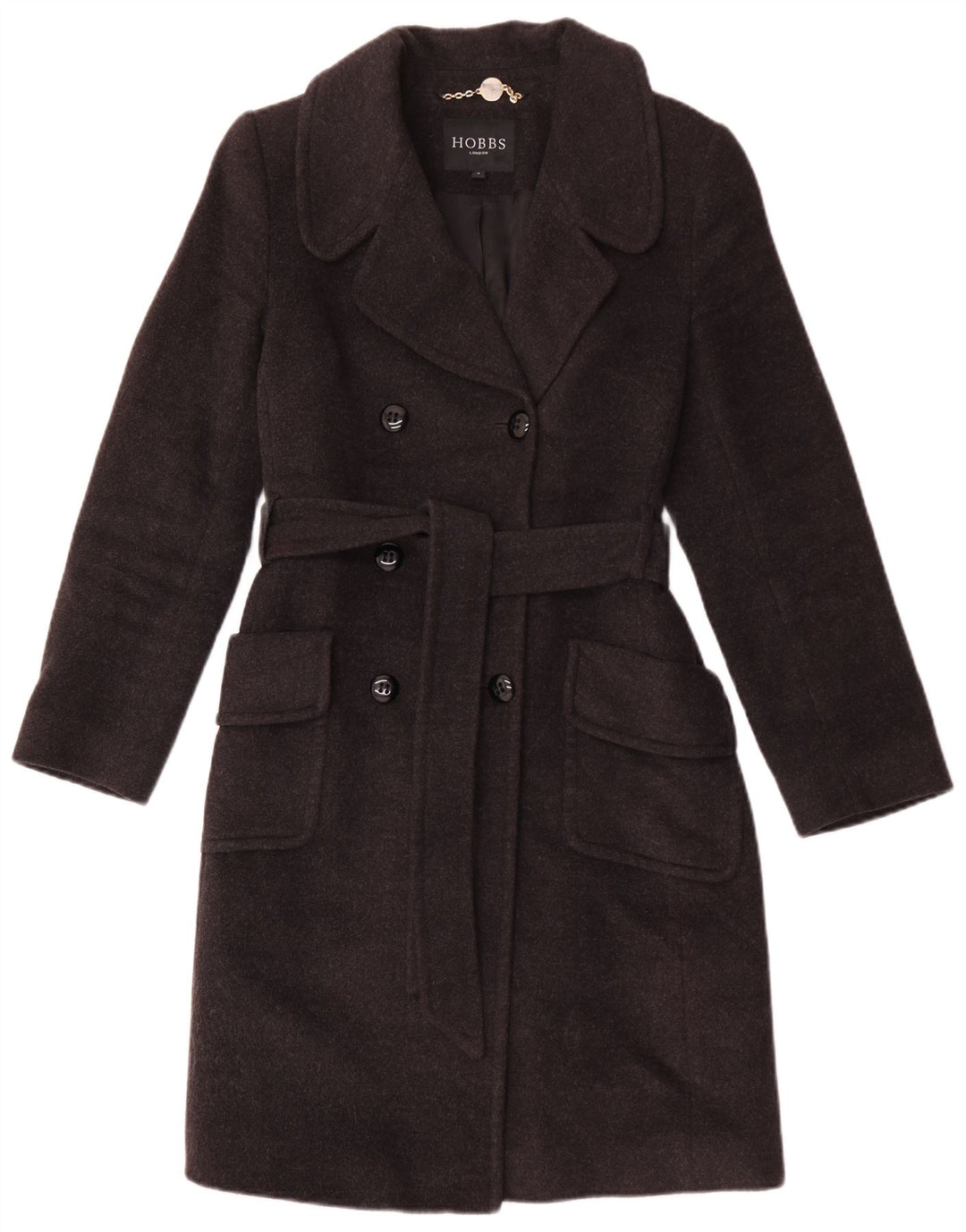 Cappotto doppiopetto da donna Hobbs UK 8 piccolo in lana grigia