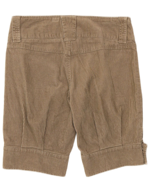 Pantaloncini di velluto a coste da donna Benetton IT 40 Medium W30 Cotone Marrone
