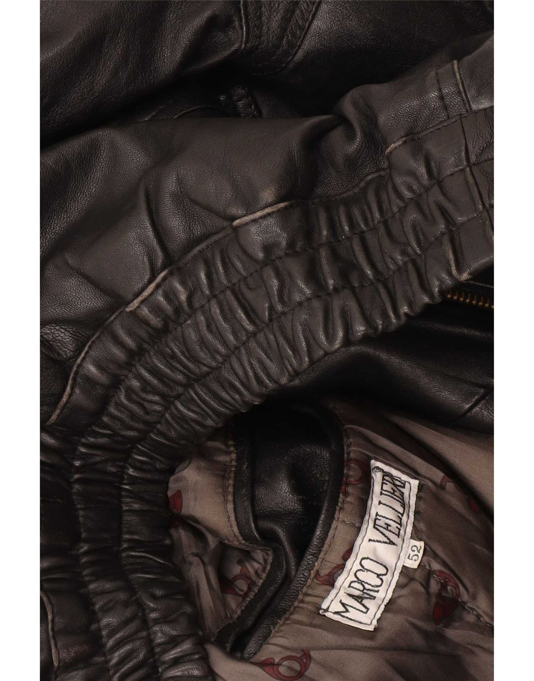Giacca bomber in pelle vintage da uomo IT 52 XL nera