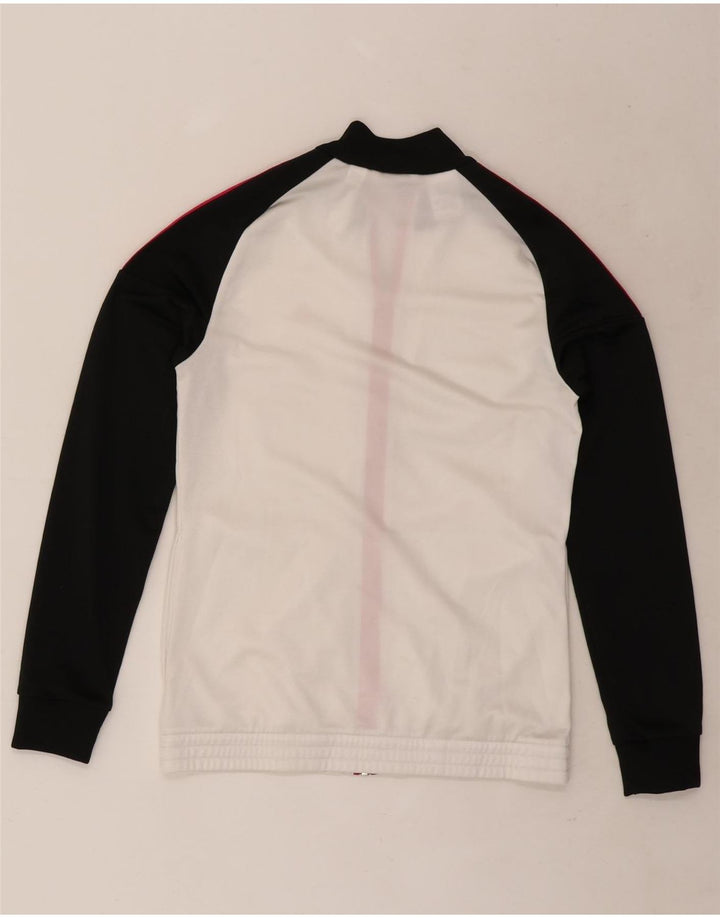 Giacca superiore della tuta da ragazza Adidas 14-15 anni Poliestere color block bianco