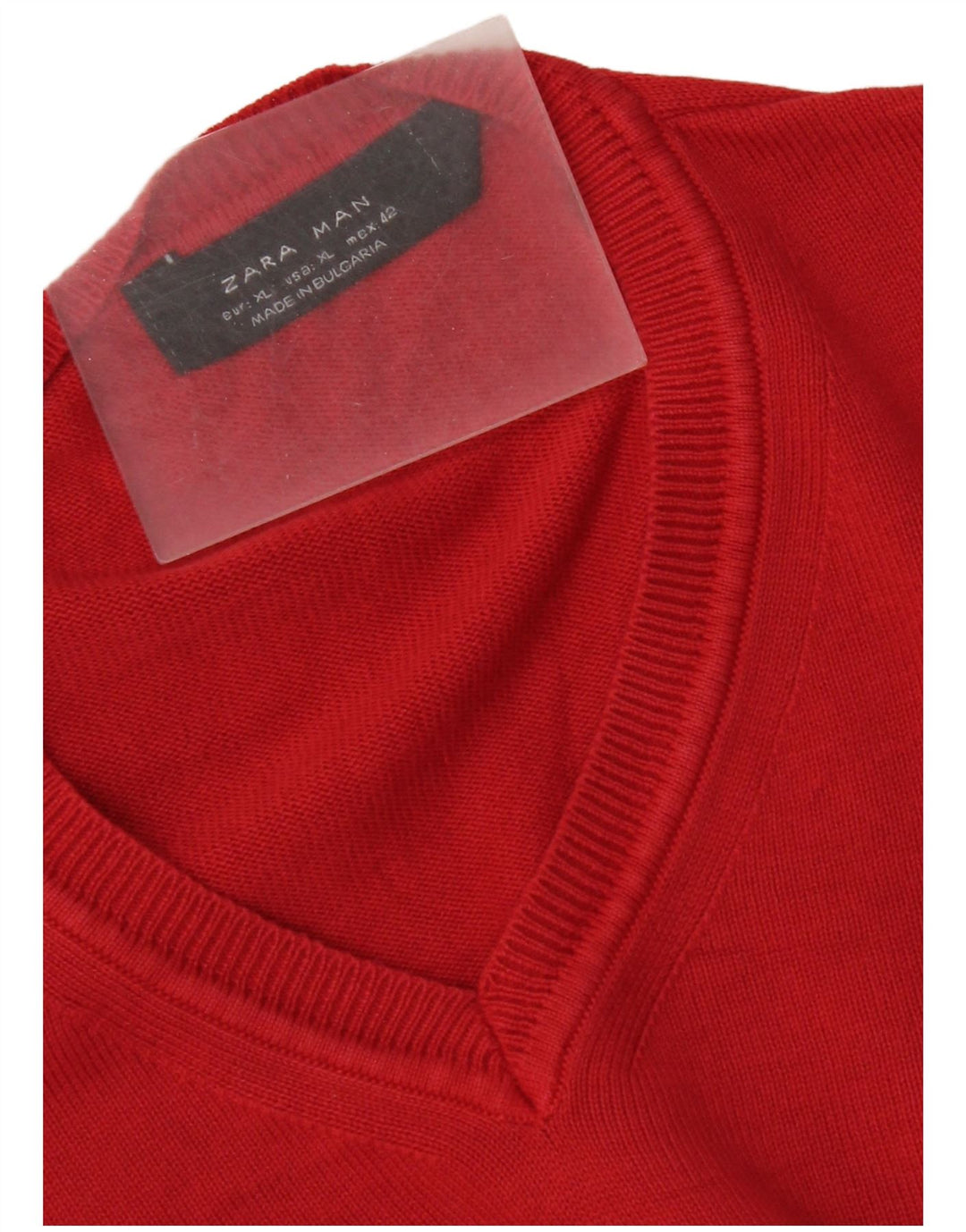 Maglione Zara da uomo con scollo a V XL rosso