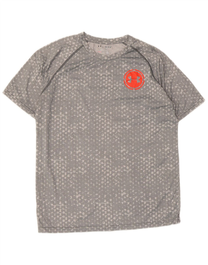 T-shirt da uomo UNDER ARMOUR Heat Gear Top grigio medio geometrico