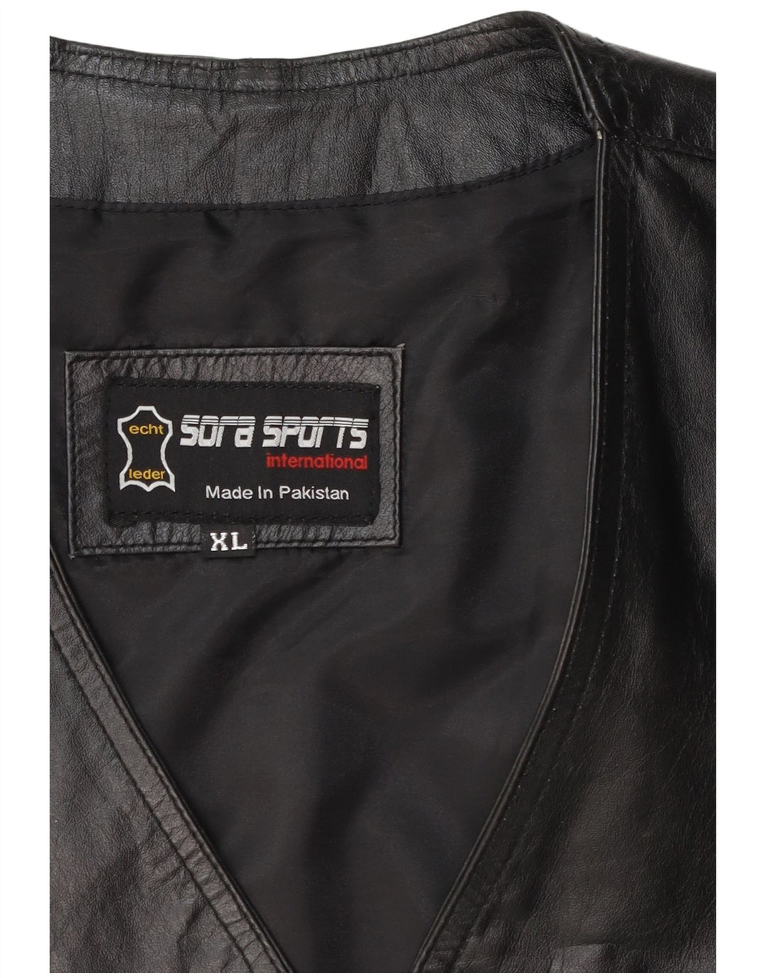 Gilet in pelle da uomo vintage XL in pelle nera