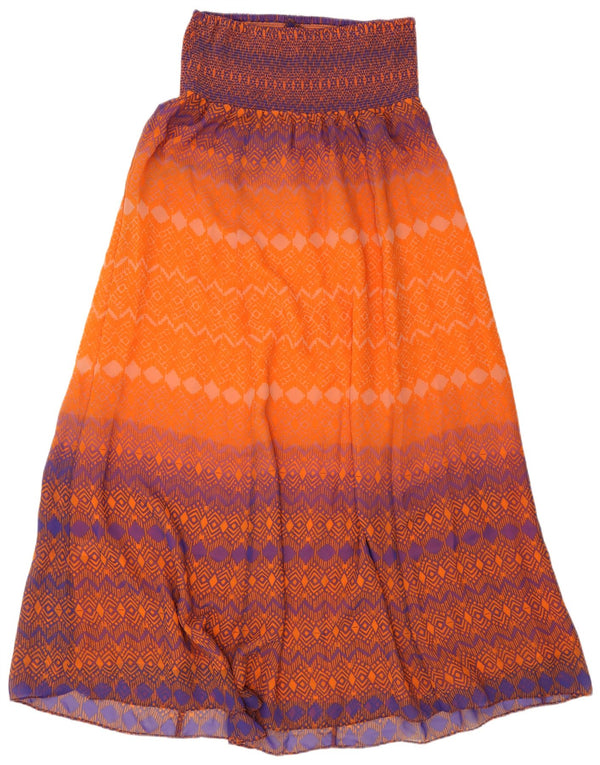 Gonna a trapezio a vita alta da donna Monsoon grande W32 a righe arancioni