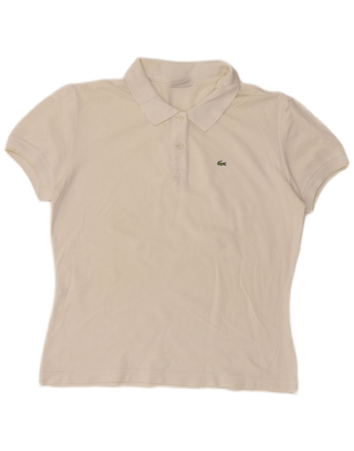 Polo da donna Lacoste taglia 46 XL in cotone bianco