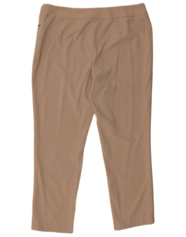 Calvin Klein Womens High Waist Slim Casual Trousers US 14 XL W36 L28 Beige