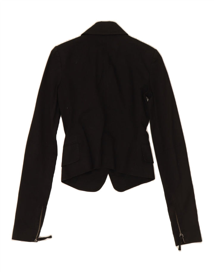 PATRIZIA PEPE Womens Crop Blazer Jacket IT 40 Small Black Vintage Patrizia Pepe and Second-Hand Patrizia Pepe from Messina Hembry 