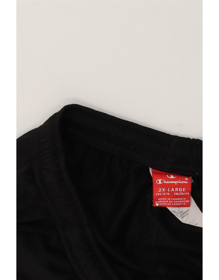 CHAMPION Boys Tracksuit Trousers Joggers 15-16 Years 2XL Black Polyester Vintage Champion and Second-Hand Champion from Messina Hembry 
